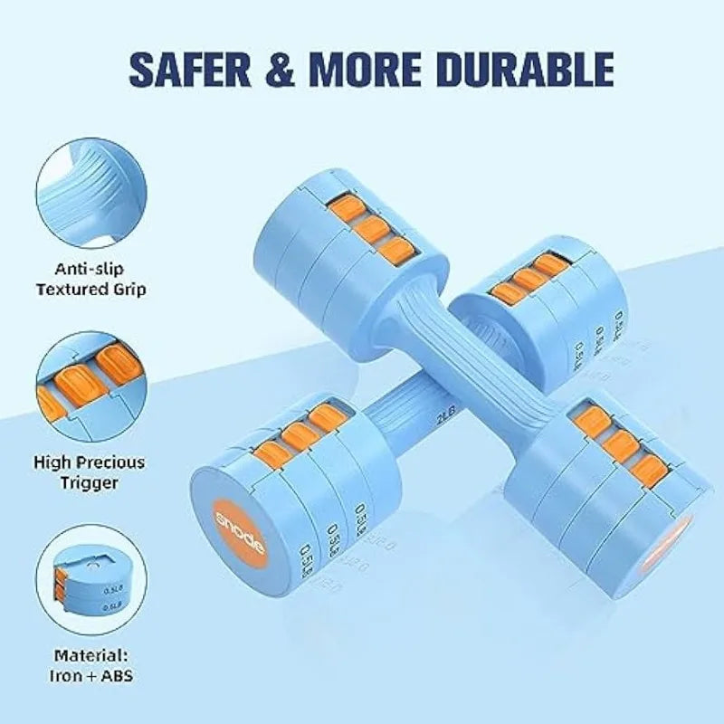 Adjustable Set of 2, SNODE Dumbbells for Women