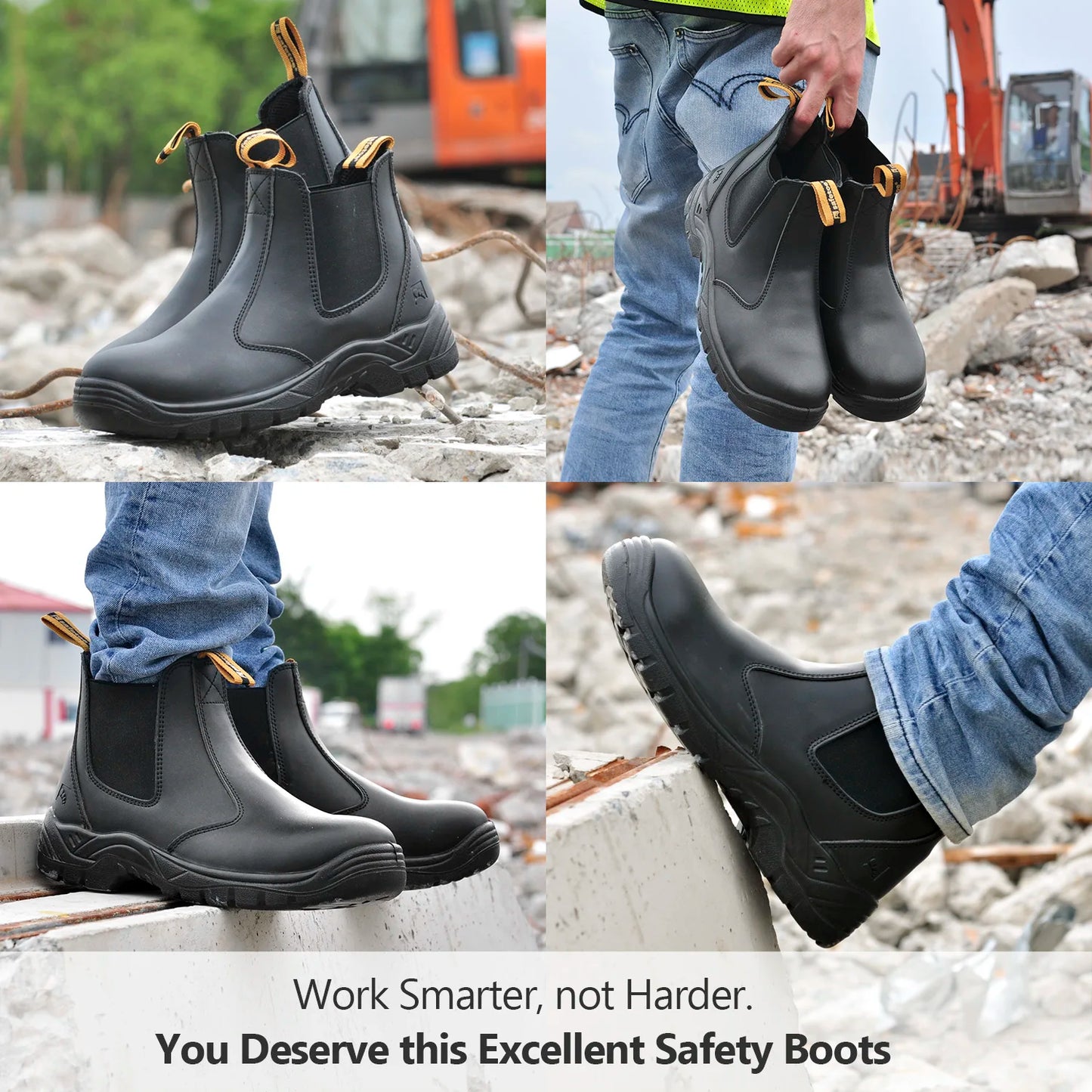 Waterproof Leather Light Weight Steel Toe Cap work boots For Men And Women