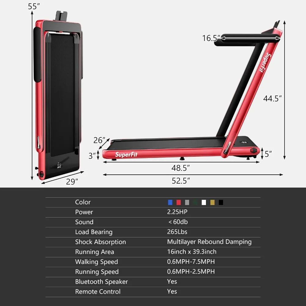 Folding Super fit Under Desk Electric Treadmill, Installation-Free with Remote Control