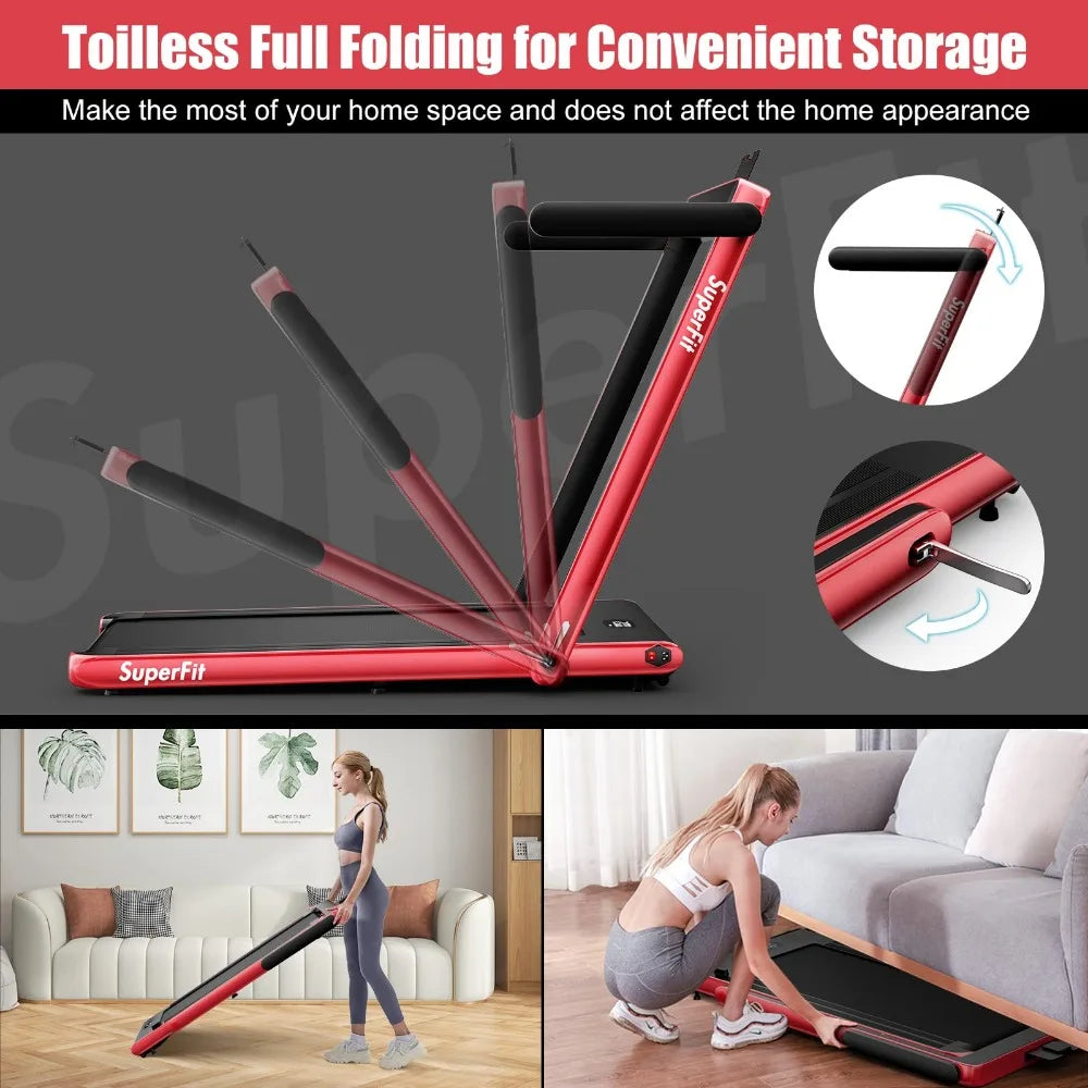 Folding Super fit Under Desk Electric Treadmill, Installation-Free with Remote Control