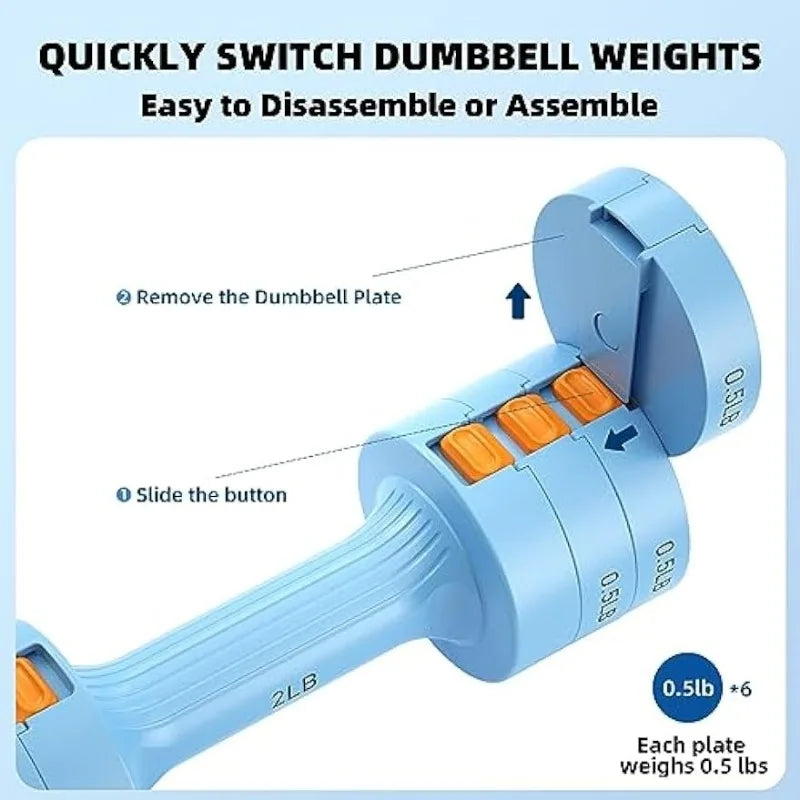 Adjustable Set of 2, SNODE Dumbbells for Women