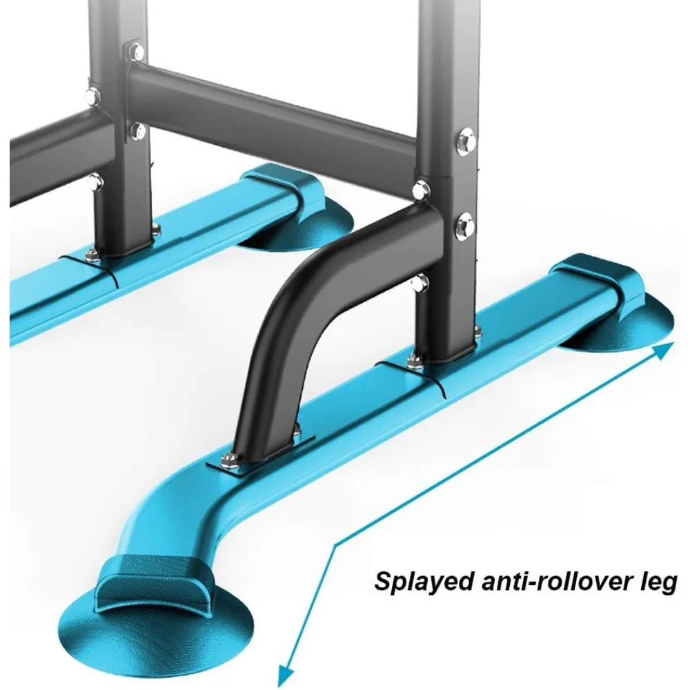 Adjustable Height Strength Training Workout Power Tower Dip Station and Pull Up Bar for Home Gym