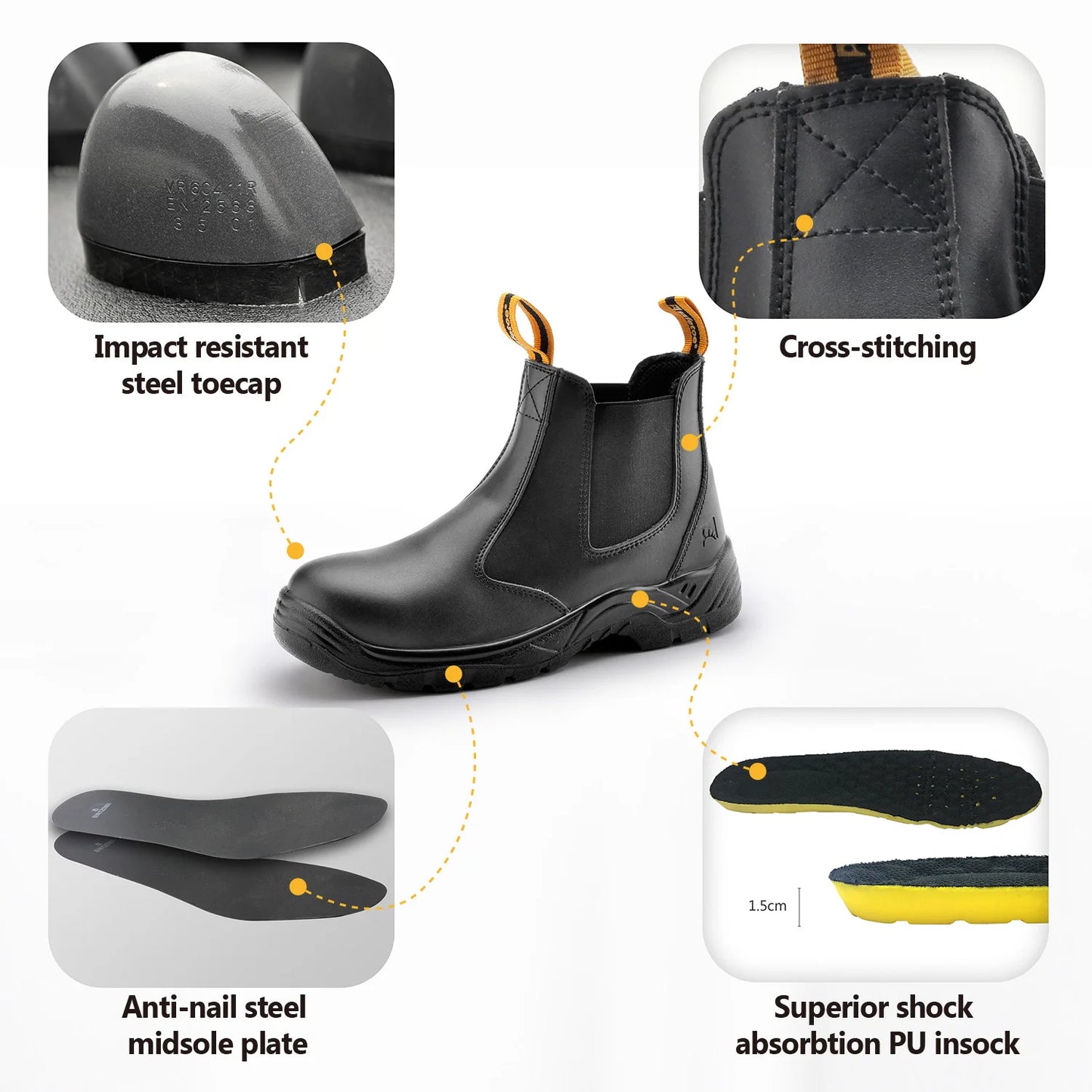 Waterproof Leather Light Weight Steel Toe Cap work boots For Men And Women