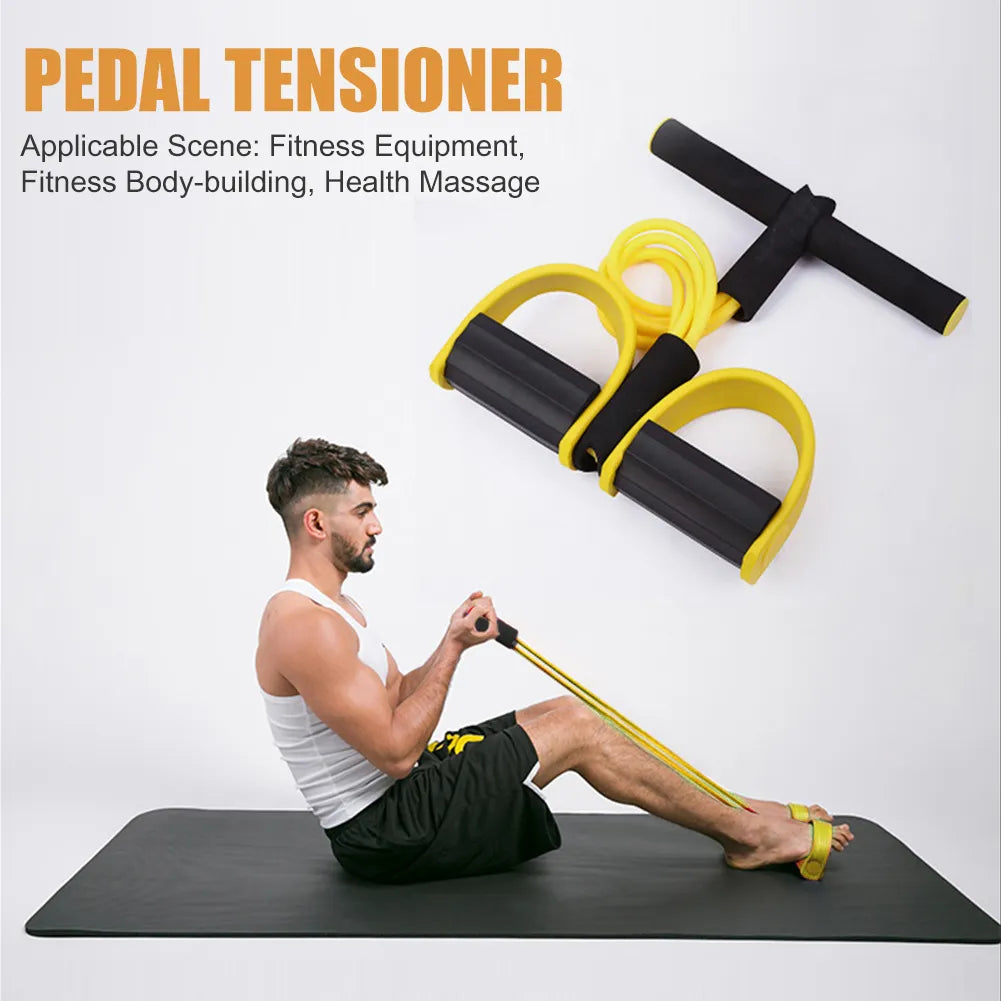 TPE Puller Pedal Ankle Abdominal Exerciser Sit-up Pull Rope Expander - thefitnesstrainingshop