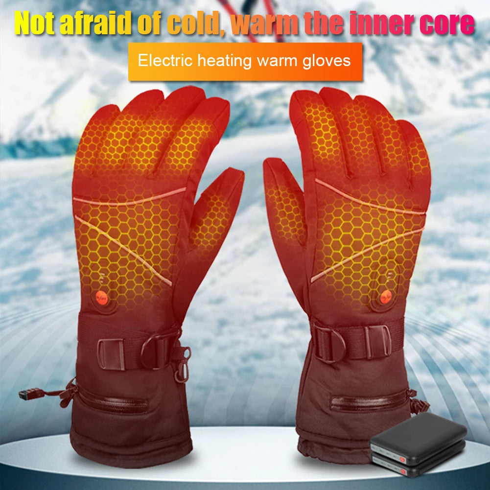 1 Pair Thermal of Windproof Electric Heating Gloves capable of using a Touchscreen