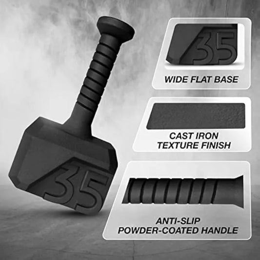 Cast Iron with Anti Slip Powder Coated Handle Hammer Kettlebells 35 lbs.