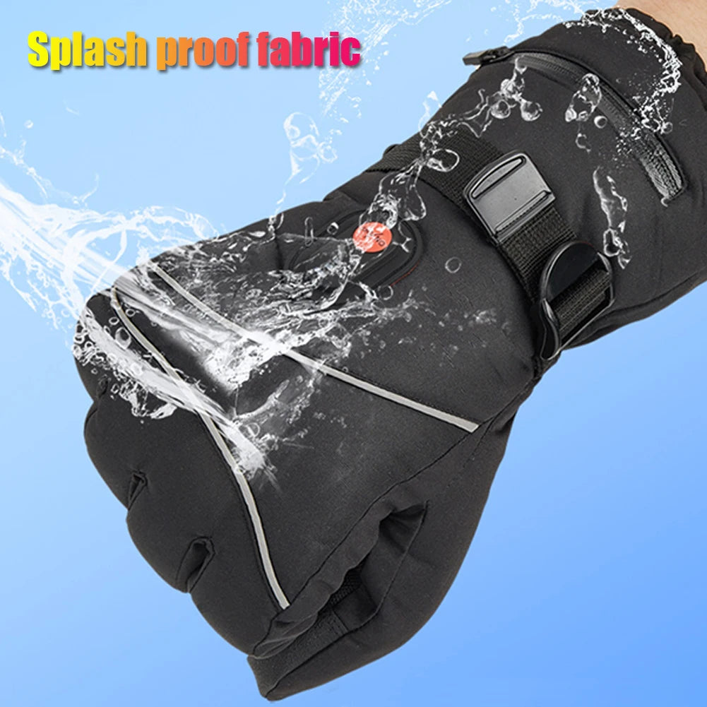 1 Pair Thermal of Windproof Electric Heating Gloves capable of using a Touchscreen