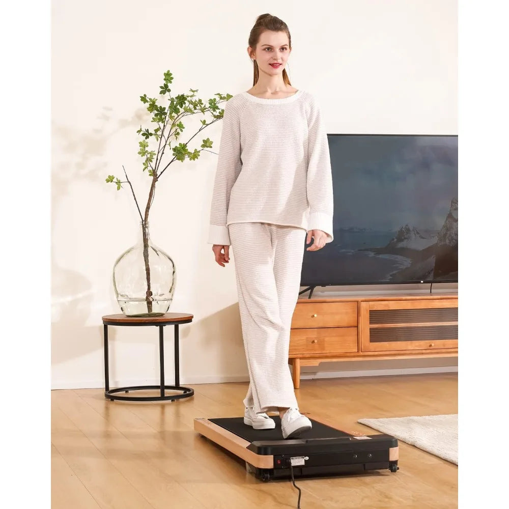 Expert of Wooden Walking Pad,  with Remote Control, Installation-Free Under Desk Treadmill