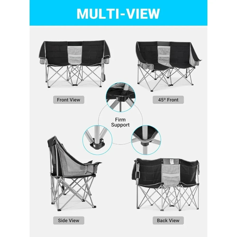 Two-seater Sofa Outdoor Chair Oversized Tandem Camping Chair