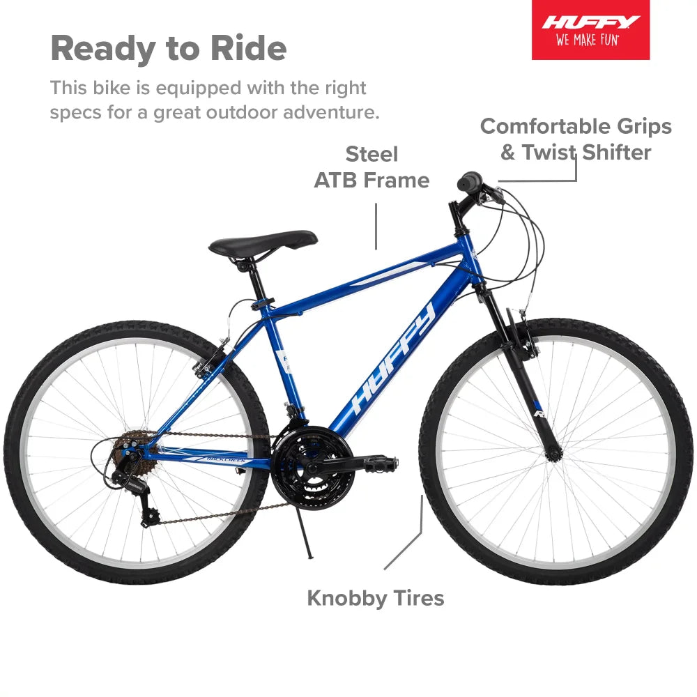 2023 New Huffy 26-inch Rock Creek Men's Mountain Bike, Blue