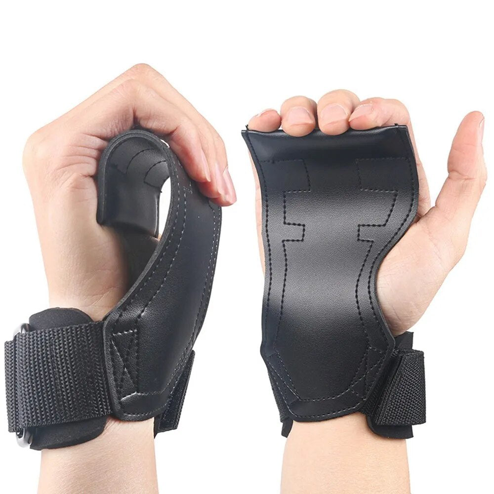 Lifting Wrist Hooks Straps PVC Deadlift Gloves and Grip Pads - thefitnesstrainingshop