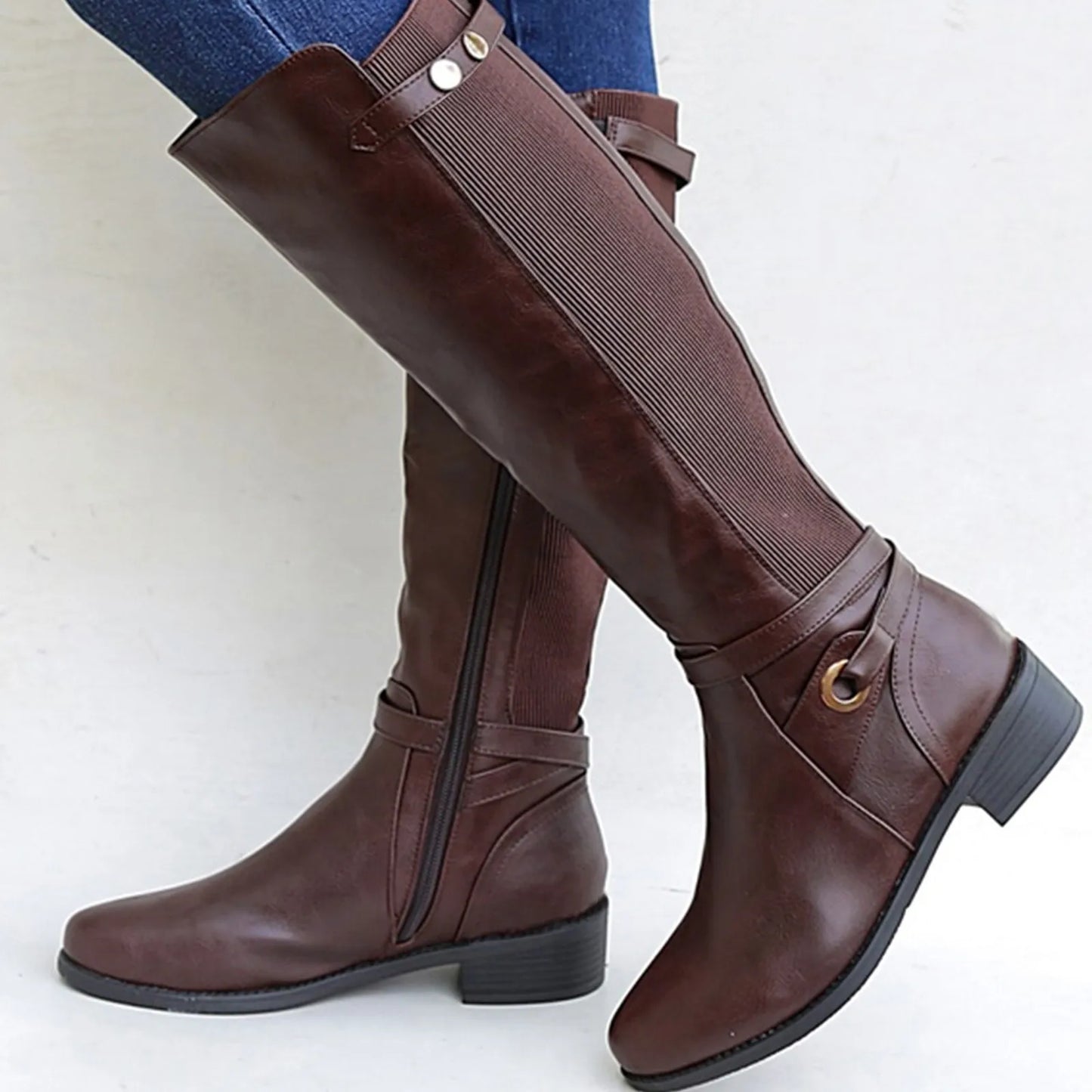 Leather Fashion Cool Western Style Knee High Boots