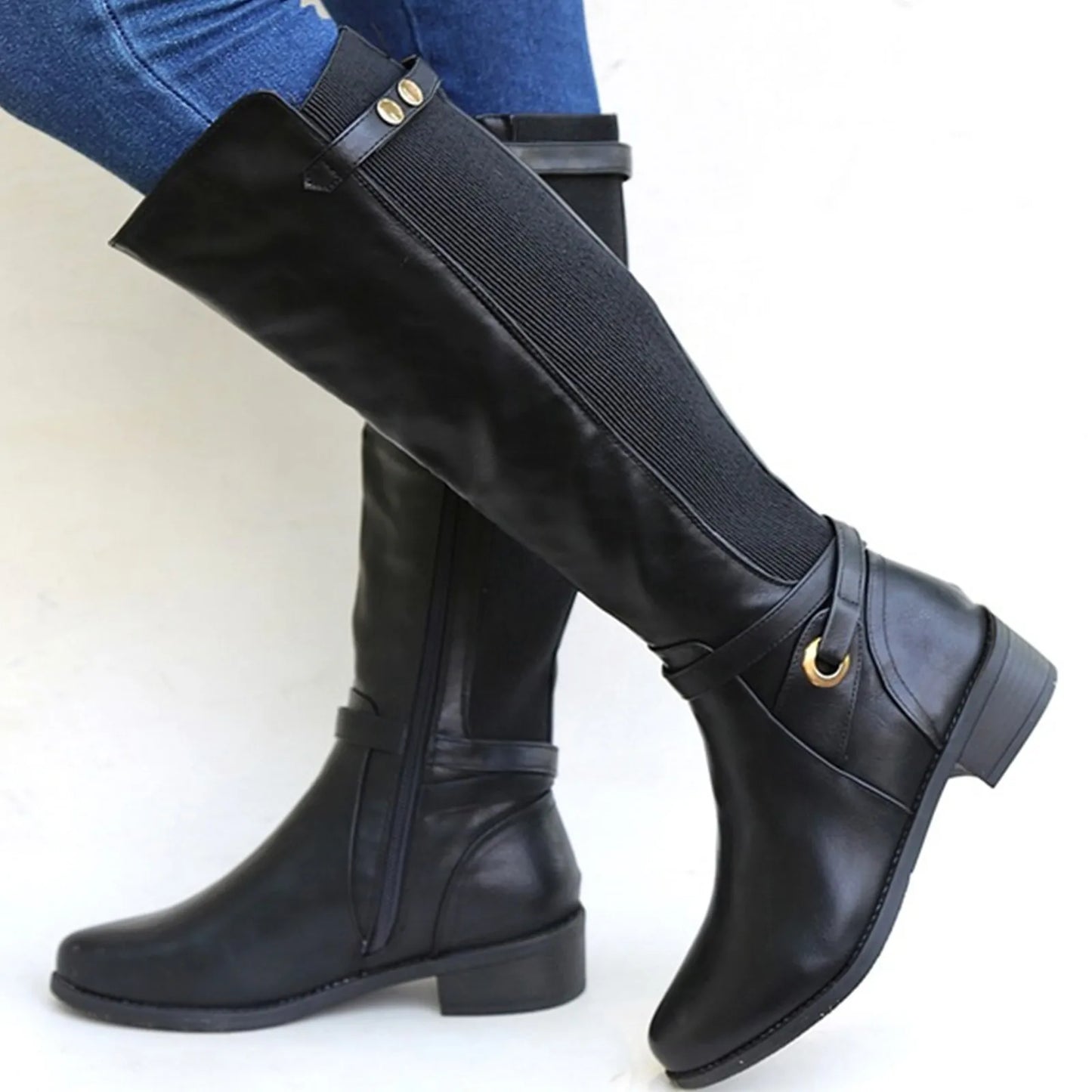 Leather Fashion Cool Western Style Knee High Boots