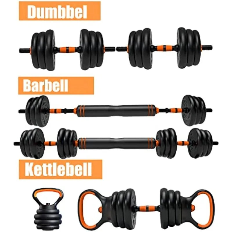 Adjustable Dumbbells, barbell, and kettlebell Weights Set 44lbs for Indoor Workout