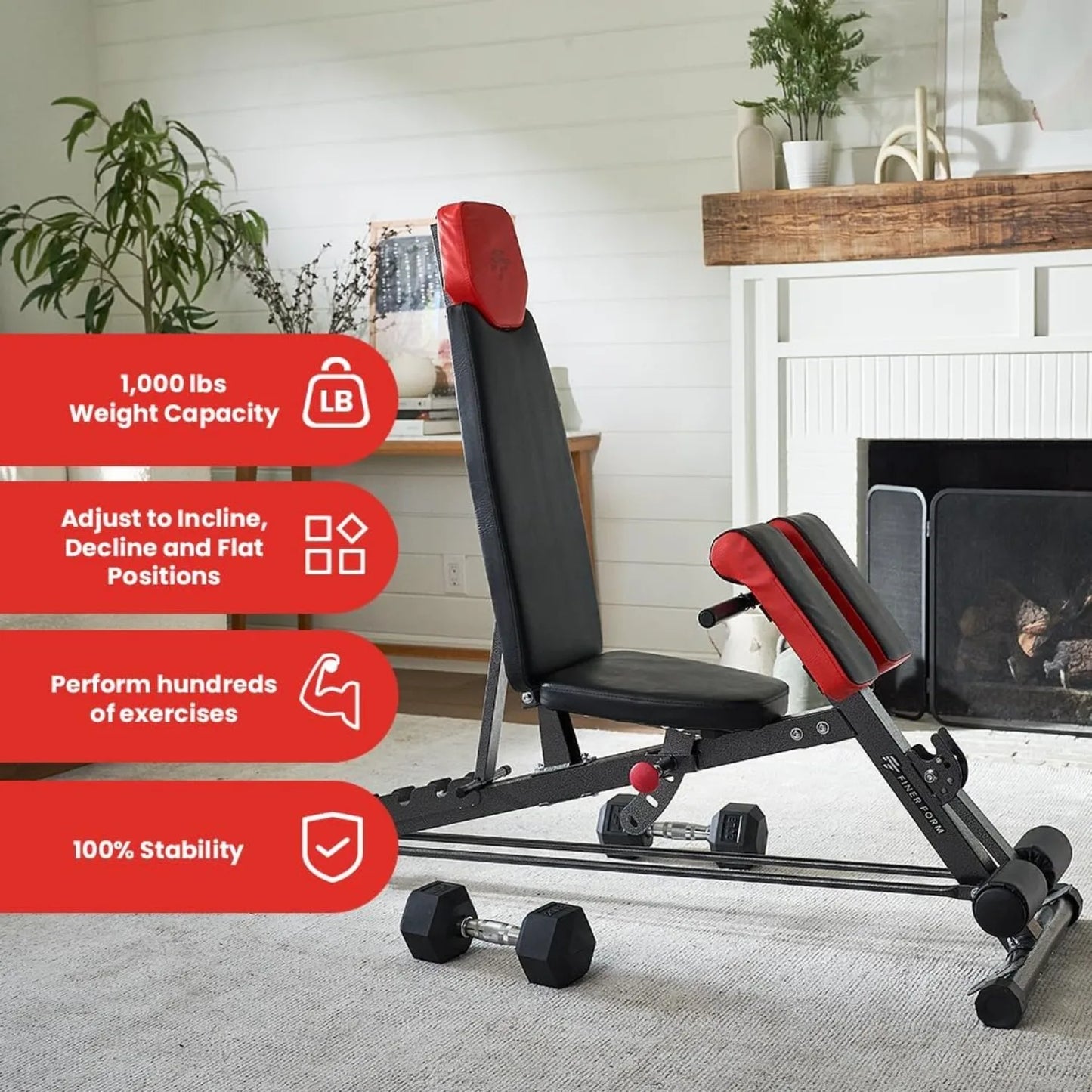 Hyper Back Extension Roman Chair Adjustable Ab Sit up Multi-Functional FID Weight Bench for Full All-in-One Body Workout