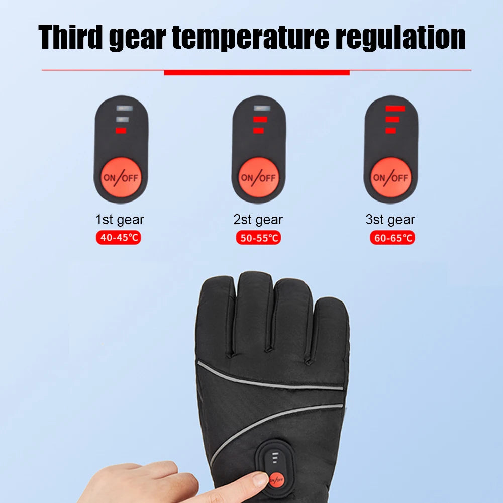 1 Pair Thermal of Windproof Electric Heating Gloves capable of using a Touchscreen