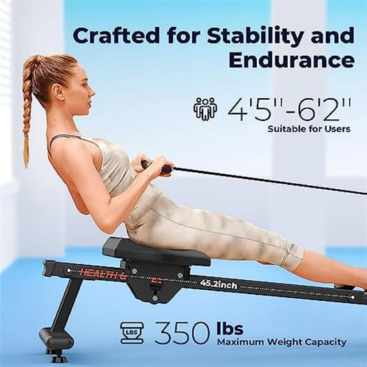 YOSUDA Magnetic/Water Rowing Machine 350 LB Weight Capacity for Home Use with with Bluetooth